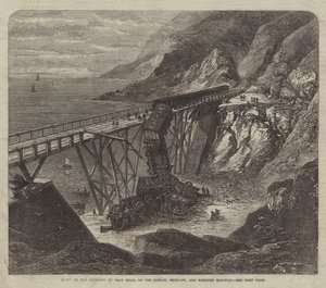 Scene of the Accident at Bray Head, on the Dublin, Wicklow, and Wexford Railway by English School