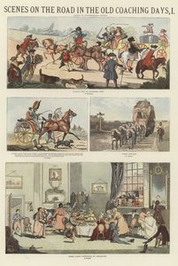 Scenes on the Road in the Old Coaching Days by English School