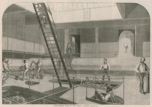 Screw engine room of the Great Eastern by English School