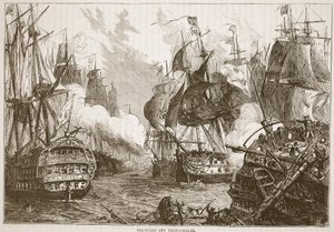 Sea-Fight off Trincomalee, Illustration from Cassell