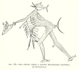 Sea ghost, from a native Melanesian Drawing, Codrington by English School