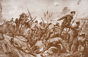 Second-Lieutenant G.H. Woolley in the Defense of Hill 60 with His Men by English School