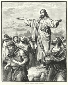 Sending out the Twelve Apostles (engraving) by English School