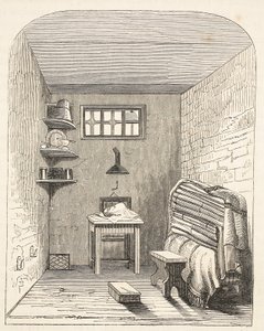 Separate cell in the old part of the Prison at Brixton, illustration from The Criminal Prisons of London and Scenes from Prison Life by Henry Mayhew and John Binny, pub. 1862