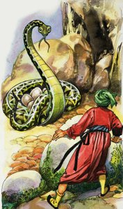 Serpent Protecting Its Eggs by English School
