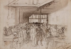 Shoreditch, Penny Dinner at the Australian Meat Company, c.1860 by English School