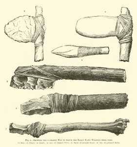Showing the probable way in which the Early Flint Weapons were used
