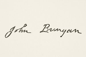 Signature of John Bunyan, from The National and Domestic History of England by William Hickman Smith Aubrey, Published London, c.1890