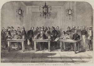 Signing of the Treaty between England and China at Tien-Tsin on 26 June 1858 by English School