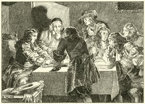 Signing the Invitation to William of Orange by English School
