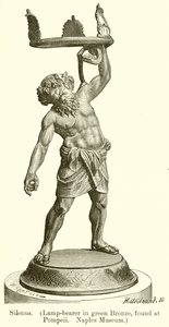 Silenus (Lamp-Bearer in Green Bronze, Found at Pompeii, Naples Museum) by English School