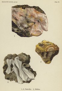 Silicates (zeolite group), natrolite, stilbite
