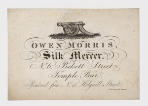 Silk Mercer, Owen Morris, Trade Card by English School
