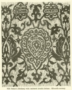 Silk Damask, Sicilian with Imitated Arabic Letters, Fifteenth Century by English School