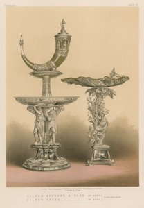 Silver Epergne and Horn; Silver Tazza by English School