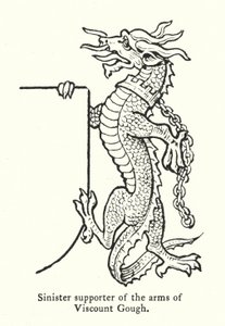 Sinister supporter of the arms of Viscount Gough by English School