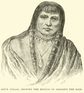 Sioux Indian, showing the method of dressing the hair
