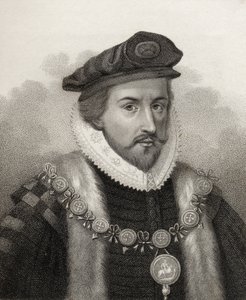 Sir Christopher Hatton, engraved by Bocquet, illustration from 