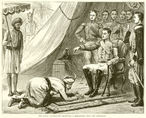 Sir David Ochterlony Receiving a Messenger from the Ghoorkas by English School