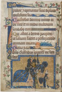 Sir Geoffrey Luttrell on horseback from the 