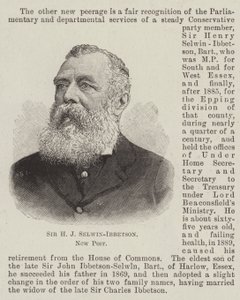 Sir H J Selwin-Ibbetson, New Peer by English School