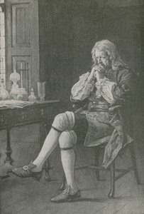 Sir Isaac Newton Sits Dreaming by English School