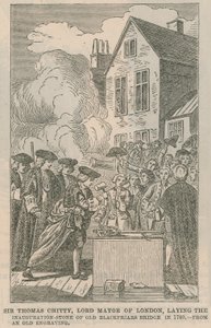 Sir Thomas Chitty Laying the Inauguration Stone by English School