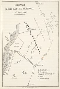 Sketch of the Battle of Aliwal, 28th January 1846, from Cassell