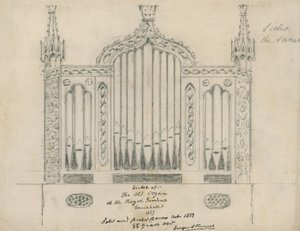 Sketch of the Old Organ at the Royal Gardens (Vauxhall Gardens, London) by English School