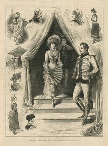 Sketches at a Fancy Dress Ball at the Royal Albert Hall by English School