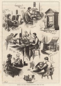 Sketches at the Central Telegraph Establishment, General Post Office by English School
