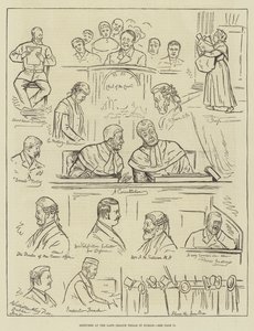 Sketches at the Land League Trials in Dublin by English School