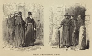 Sketches of Foreign Priests at Rome by English School