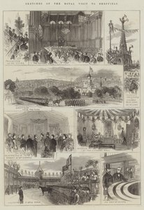 Sketches of the Royal Visit to Sheffield by English School