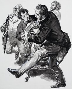 Scuffle at Court by English School