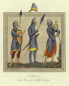 Soldiers of the 11th and 12th Century by English School