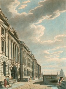 Somerset Terrace Along the River Thames, Somerset House, The Strand, London by English School