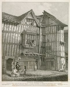 South East View of an Old House Lately Standing in Sweedons Passage, Grub Street by English School