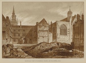 South east view of Guildhall Chapel and Blackwell Hall, City of London