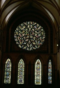 South transept rose window known as The Bishop