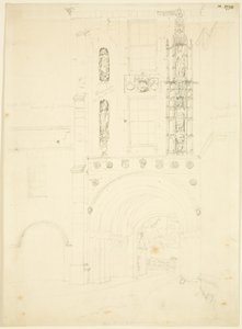 South view of Abbey Gatehouse of Bristol Cathedral by English School