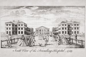 South view of the Foundling Hospital, London by English School
