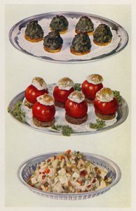 Spinach A La Creme; Stuffed Tomatoes; Vegetable Salad by English School