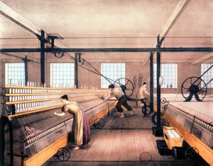 Spinning Mules in Cotton Factory, c.1935