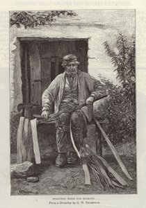 Splitting Wood for Baskets by English School