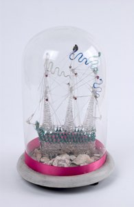 Spun-Glass Ship Under a Glass Dome, c.1820 by English School