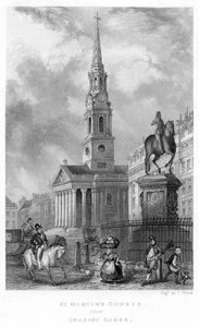 St. Martins Church from Charing Cross, 1837