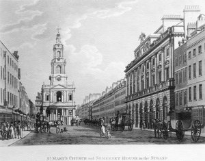 St. Marys Church and Somerset House in the Strand, 1796
