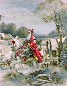 St. Nicolas, Victorian Christmas Card by English School