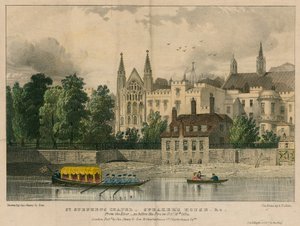 St Stephens Chapel, Speakers House, etc, Westminster, London, from the River Thames